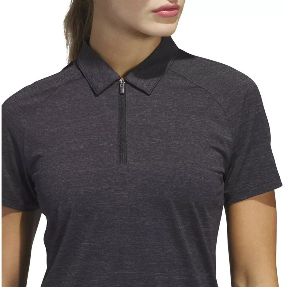 adidas Women's Ultimate365 Heathered Twistknit Short Sleeve Golf Polo XS - Picture 4 of 5